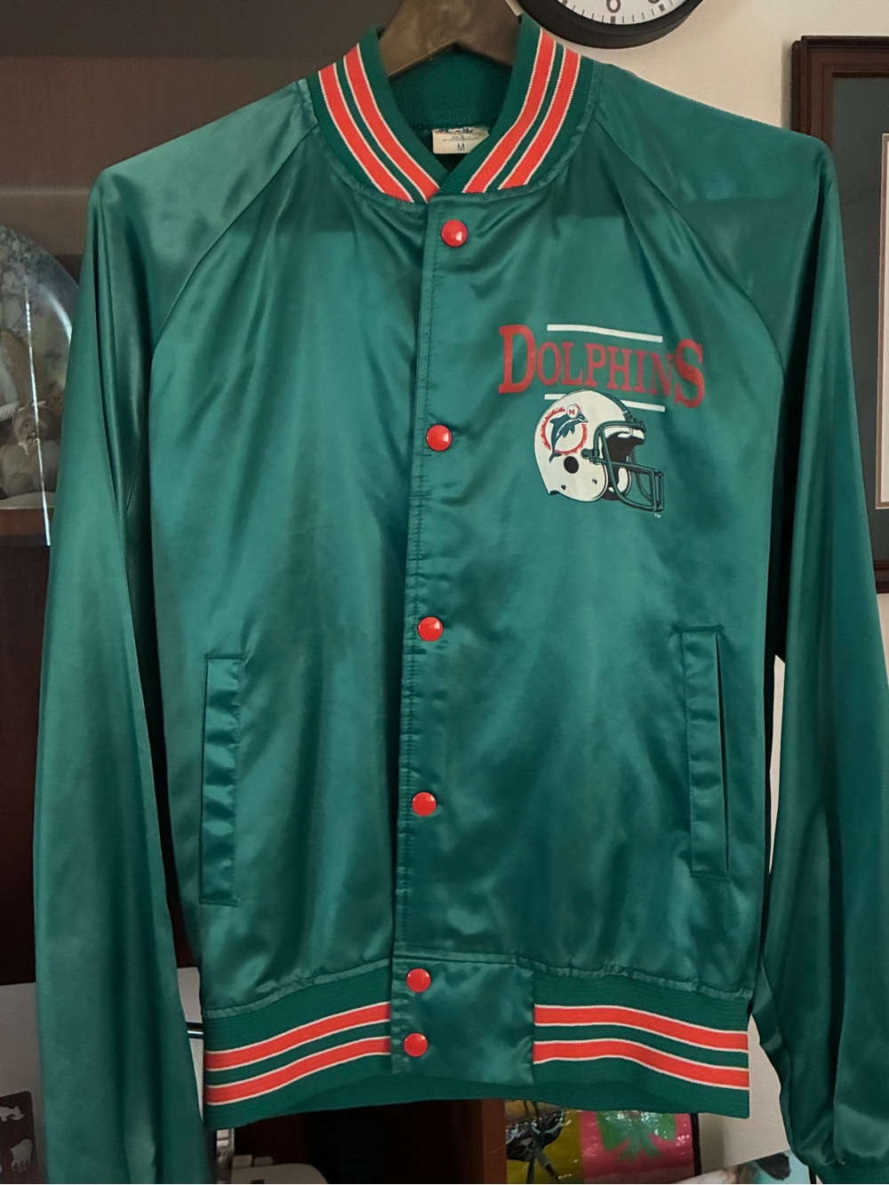 SALE PRICED! Vintage Dolphins Satin Bomber Jacket 1st Logo Excellent Condition